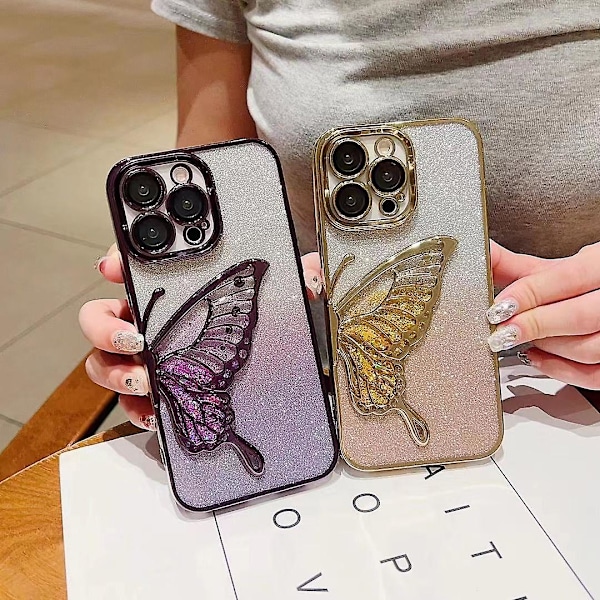 För iPhone 15 Pro TPU Skal Kvicksand Glitter Elektroplätering Telefonfodral