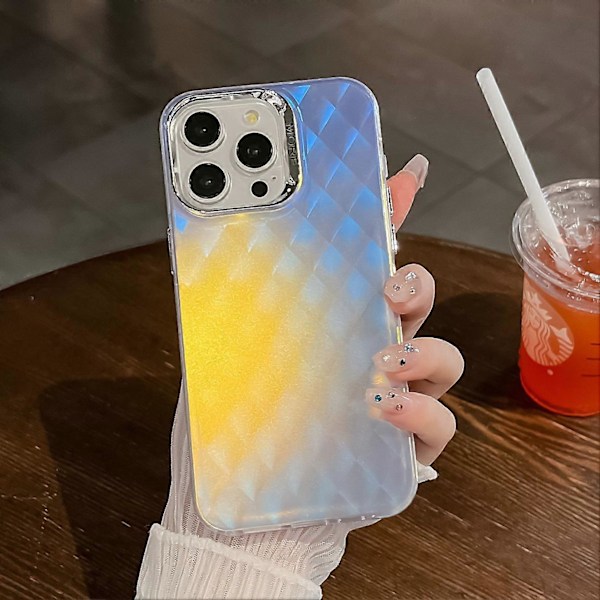 Skal för iPhone 16 Pro Max Silikon+PC IMD Lasertextur Matt Telefonskydd - AK5