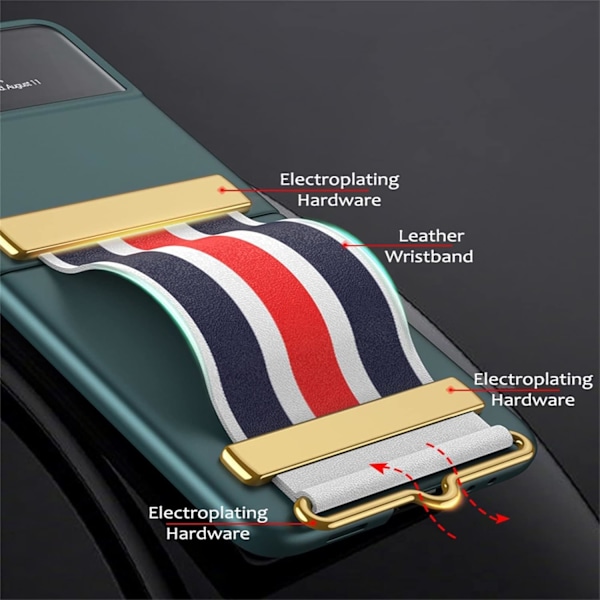 Slankt telefoncover til Samsung Galaxy Z Flip 3 med justerbar farvebjælke green