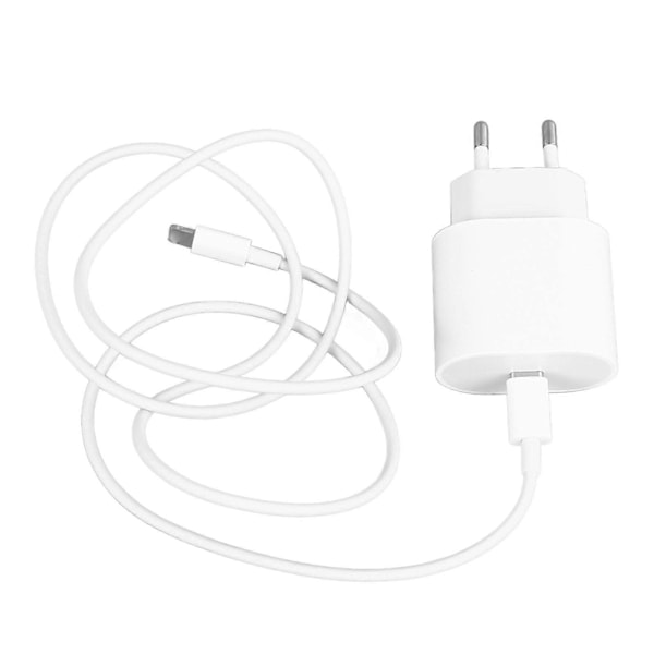 Laddare för iPhone PD 20W ABS Telefon Snabbladdare Kabel Sladd för IOS-enheter EU-kontakt 100 till 240V
