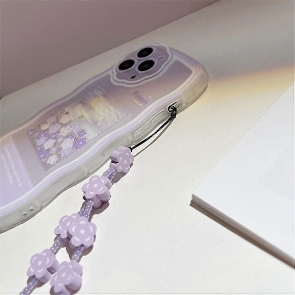 1 st Kompatibel med iPhone 14 Pro Max Skal med Sött Lila Blommönster Design Estetiskt Kvinnor Tonårsflickor Blomlins Skydd Skal för