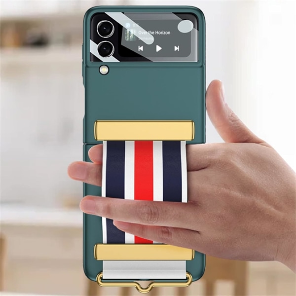 Ohut puhelinkotelo Samsung Galaxy Z Flip 3:lle, säädettävä väripalkki green