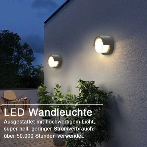 LED-vägglampa för utomhus, utomhusbelysning varmvit