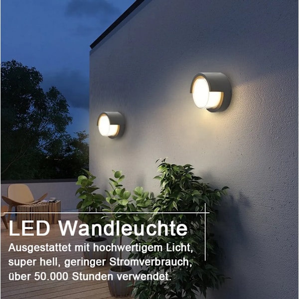 Udendørs LED væglampe, udendørs lys varm hvid