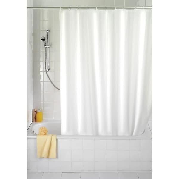 Duschdraperi 180x180 cm, Vitt duschdraperi, Tvättbar textil