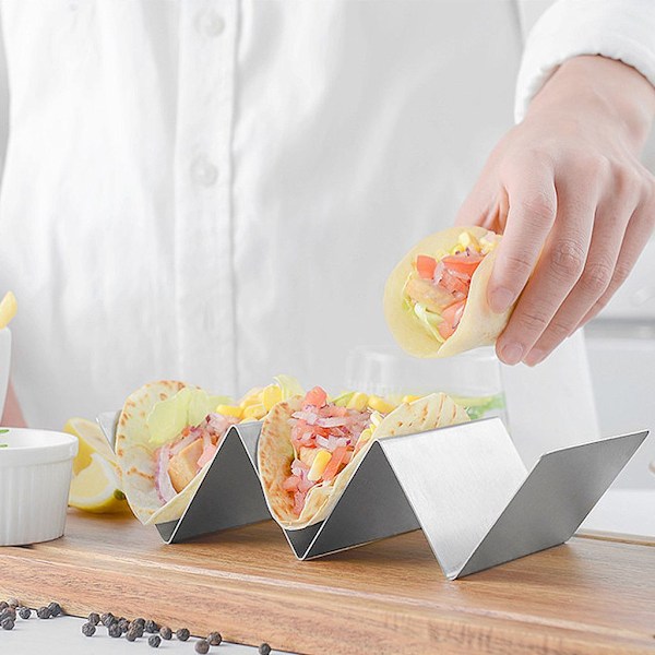 Kreativt pandekagestativ i rustfrit stål Taco Spring Roll Stativ