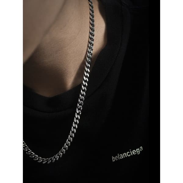 6 mm Herrkedja, Silvercuban Basic Halsband