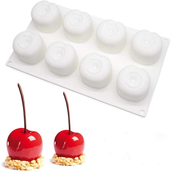Kageform Silikonform Dessertform 8 Huller Silikon Kirsebær