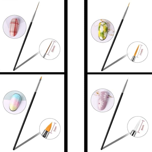 15 stk. Nail art sæt dot maling lak pensel pen Værktøj Sort one size Black