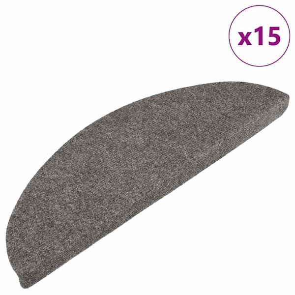vidaXL Itsekiinnittyvät porrasmatot 15 kpl 65*24*3 cm harmaa