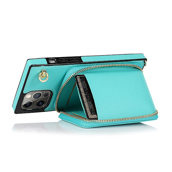 Til iPhone 14 Pro Cover Stativ TPU+PU Mobiltelefon Cover Med Lang Rem
