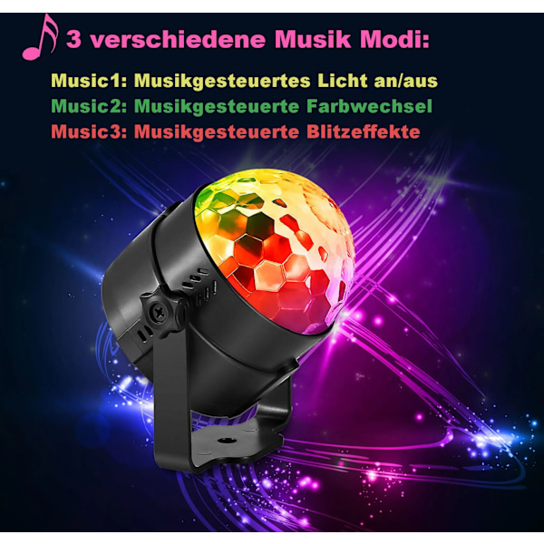 LED festlys discokugle lyseffekt musikstyring