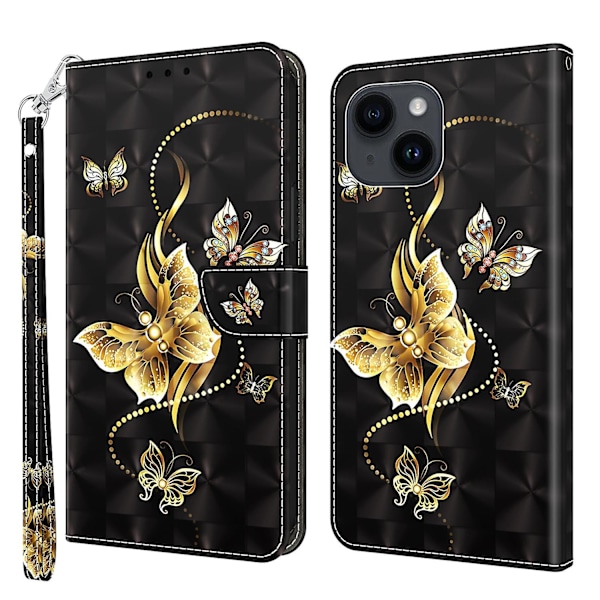 3D-maalattu nahkakotelo iPhone 15:lle