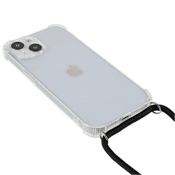 För iPhone 14 Plus Repskydd Mjukt TPU-skal Förstärkt Hörnskydd med Snodd