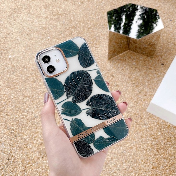 Genomskinligt elektropläterat blomfodral för iPhone 14 Pro Max