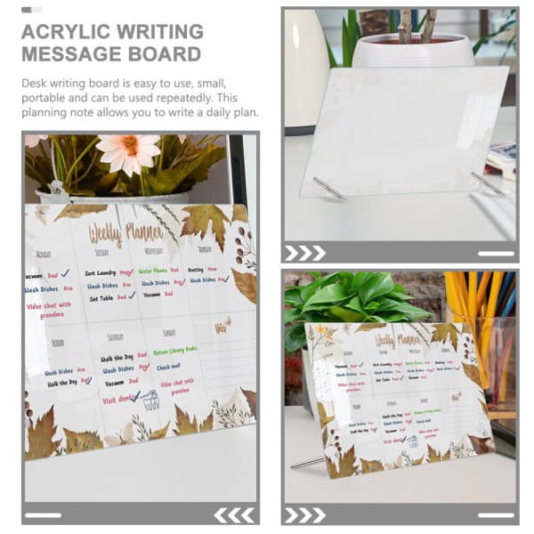 1 Sæt Whiteboard til Skrivebord, Whiteboard, Memoboard med Pen til Noter derhjemme