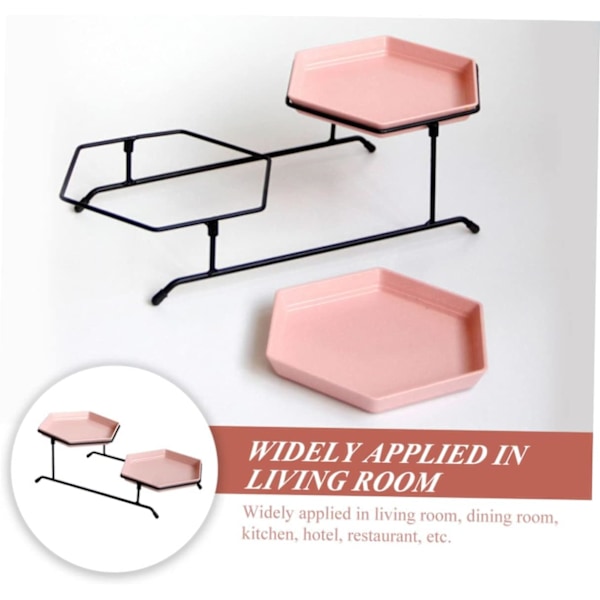 1 sett Dobbel Lag Kakeform kakefat dessertstativ cupcake-tårn serveringsbrett Kakeoppbevaringsstativ dessertfat