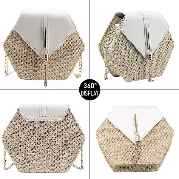 Kvinnors Crossbody Väska Söt Sommar Halm Axelväska