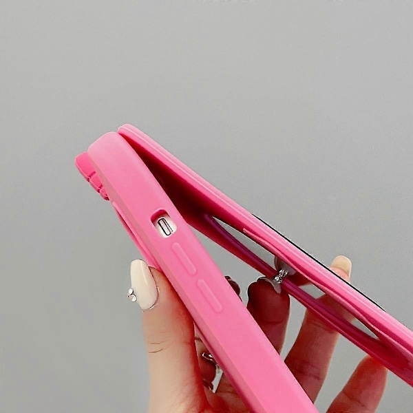 3D Silikon Tecknad Retro Telefon Spegel Roligt Sött Skal Mjukt Gummi Stötsäkert Skyddsfodral Kvinnor Flickor för iPhone 15 Pro Max