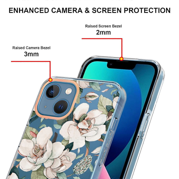 iPhone 13 Kukkia ja kasveja -sarjan IMD TPU -puhelinkotelo