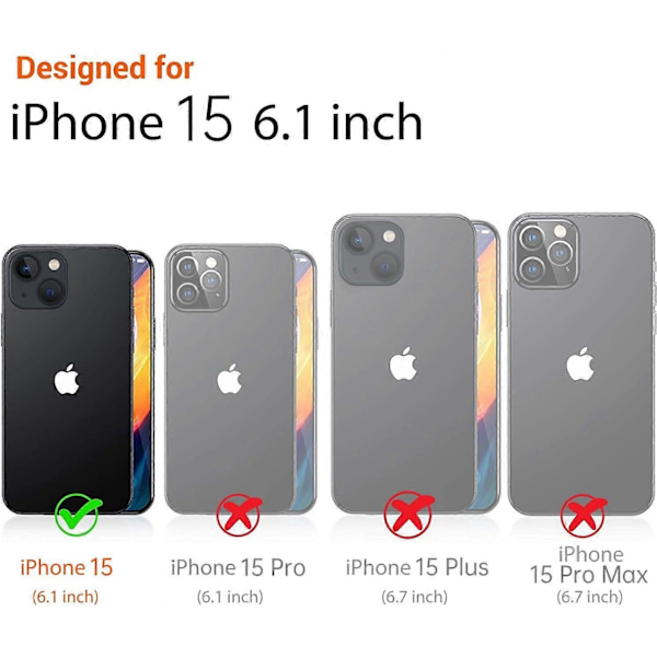1 st Kompakt Skal för iPhone 15 Ljusrosa Fjärilsdesign, Sött Trendigt Mjukt Slimmad Stöttåligt Skyddande Mobilskal Fodral för Kvinnor Flickor Estetiskt