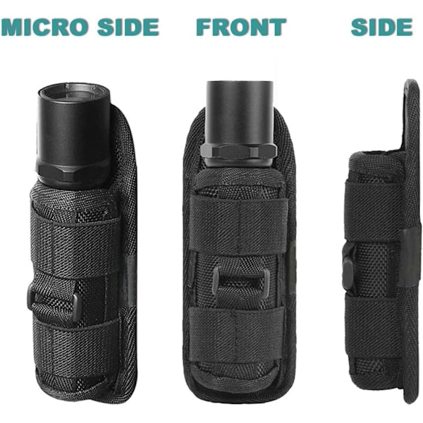 Lommelygte Holster, Taktisk 360 Graders Rotation Bælte med Klips