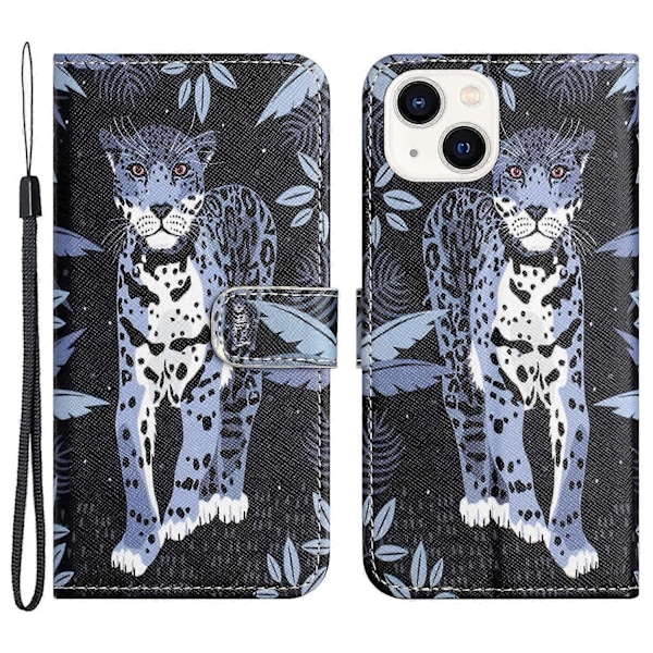 iPhone 15 Plus -puhelimen nahkakotelo, 3D-kuviopainatus, lompakkoteline, puhelinkotelo