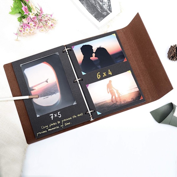 DIY Fotoalbum Vintage Läder Skrapbok Album