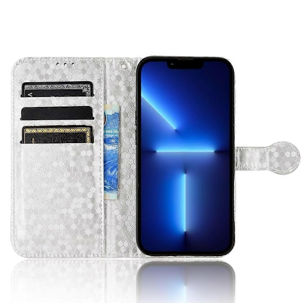 PU-läderplånboksfodral med stativ och prickmönster för iPhone 15, stötsäkert skydd
