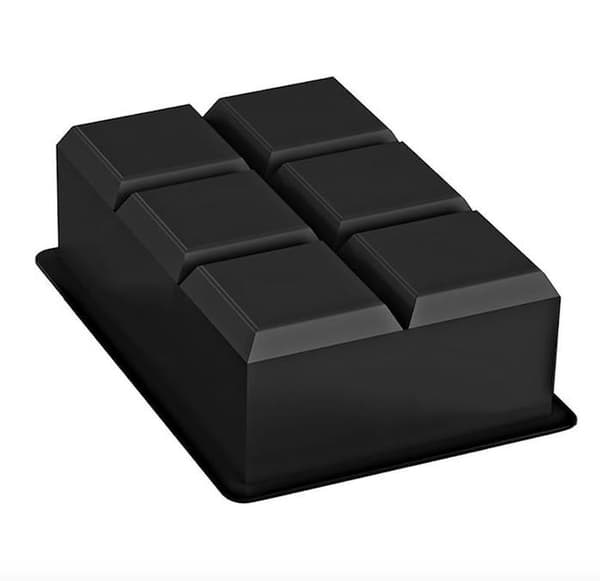 Is-/Choklad-/Geléform Stora Rutor - XL Kuber - Isbitar Svart
