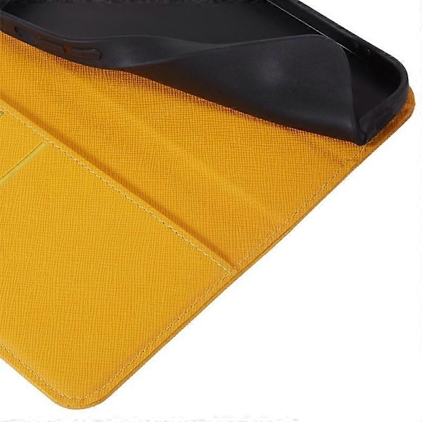 Plånboksfodral för iPhone 15 PU Läder Korsstruktur Ställ Magnetiskt Skydd