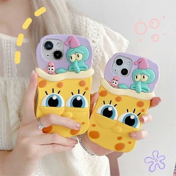 Tykt blødt silikoneetui til Apple iPhone 14 Pro Max Ocean Søstjerne Blæksprutte Fisk 3D Tegneserie Anime Dyr Sjovt Sødt Yndigt Moderigtigt Stilfuldt K