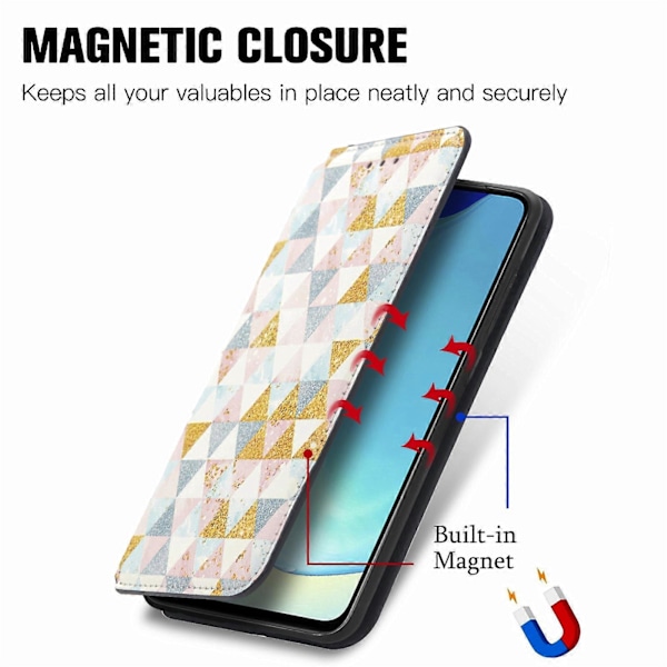 Samsung Galaxy S23 Ultra 5G -puhelimen kotelo, Neo Colorful magneettinen nahkainen puhelinkotelo