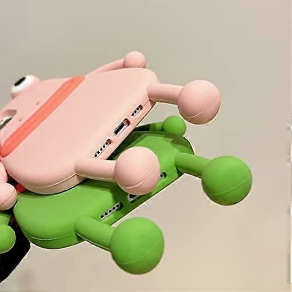 3D Tegneserie Søt Kawaii Nydelig Pølsemunn Froskeform Barn Ungdom Jenter Kvinner Myk Silikon Case for iPhone 13 Pro Max Grønn Frosk