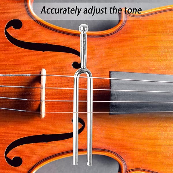 3 stemmegafler i aluminiumslegering til violin (sølv)
