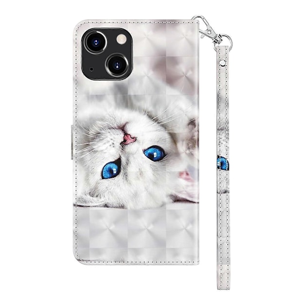 iPhone 14 Plus 3D -maalattu nahkainen puhelinkotelo