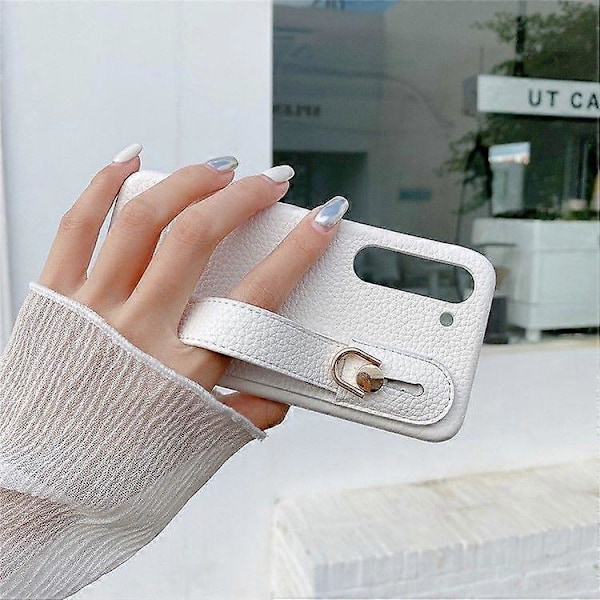Skal med armband och stativ i PU-läder + PET för Samsung Galaxy S23 Plus(+)