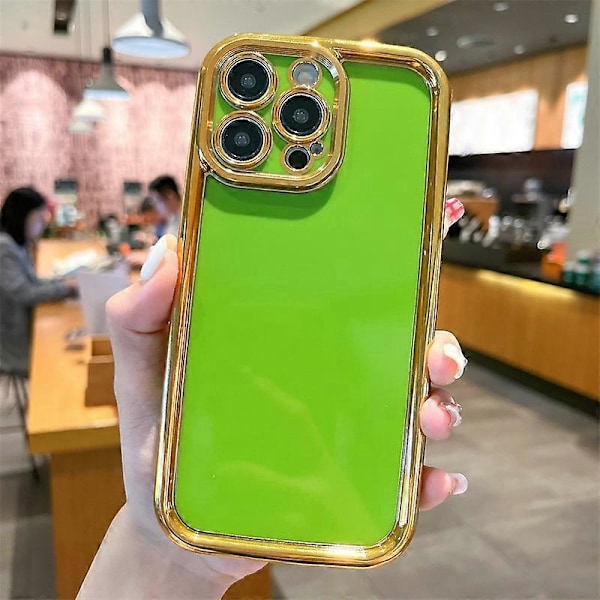 Elektroplettert deksel med kamerabeskyttelse for iPhone 15 Pro Max, PC+TPU telefondeksel