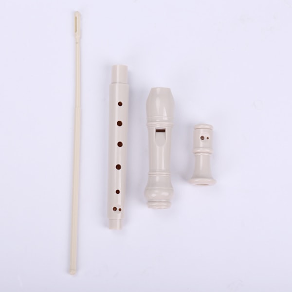 Plastik Musikk Instrument Sopran Blokkfløyte 8 Hull white