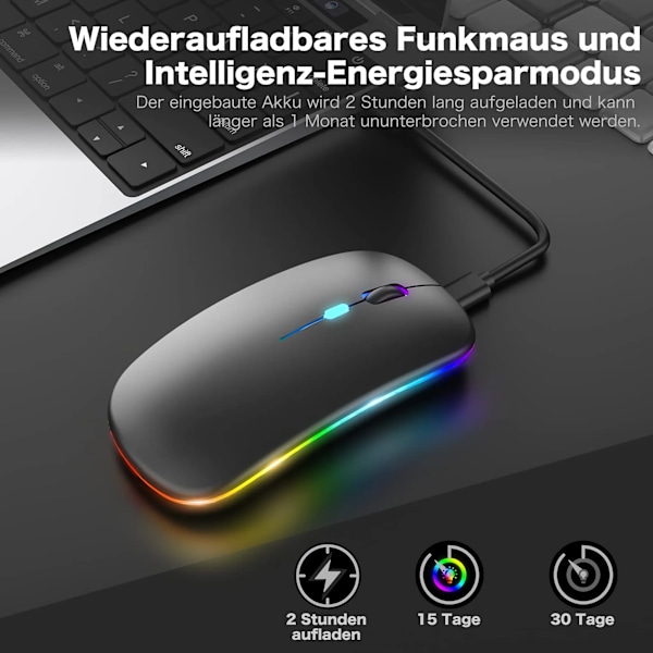 Bluetooth-kaksoistila langaton hiiri, lataus, äänetön