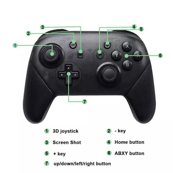 Langaton Pro-ohjain Nintendo Switch -konsolille, Bluetooth-peliohjain