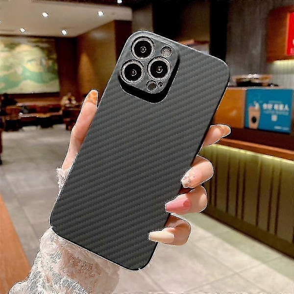 För Iphone 12 Pro Max Kevlar Kolfiber Textur Skyddande Mobilskal