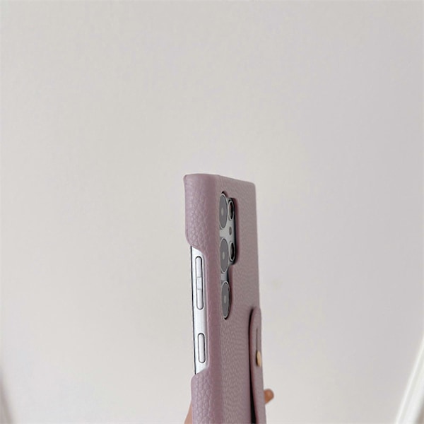 Etui til Samsung Galaxy S24 Ultra med håndledsrem, PU læder telefonetui med stativ til Samsung Galaxy S24 Ultra