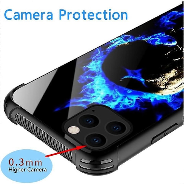 Etui kompatibelt med iPhone 11 Pro Max, kranier med 4 hjørner Stødsikker beskyttelse Blød silikone TPU-kofanger og hårdt PC-mønster bagsideetui til iPhone