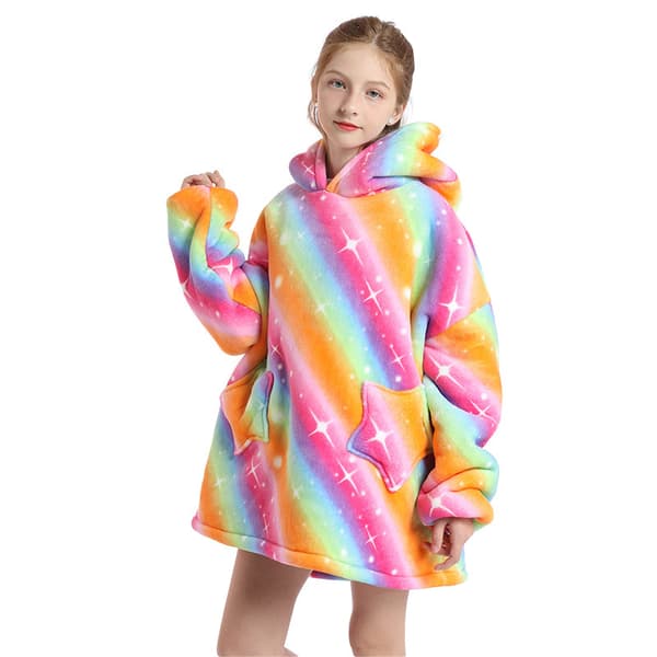 Børne Hættetrøje Tæppe Oversized Ultra Plys Fleece Tæppe Vinter