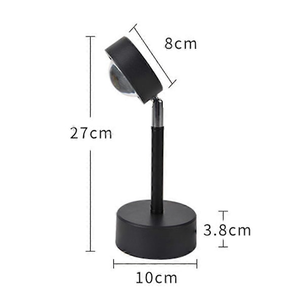 Solnedgangsprojektor LED Natlampe, 180 Graders Rotation Solnedgangslampe, Natlampe Projektor LED Lampe (Solnedgang)