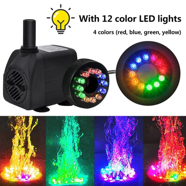 15W LED Akvarium Prydnadsfontän Vattenfontän Pump