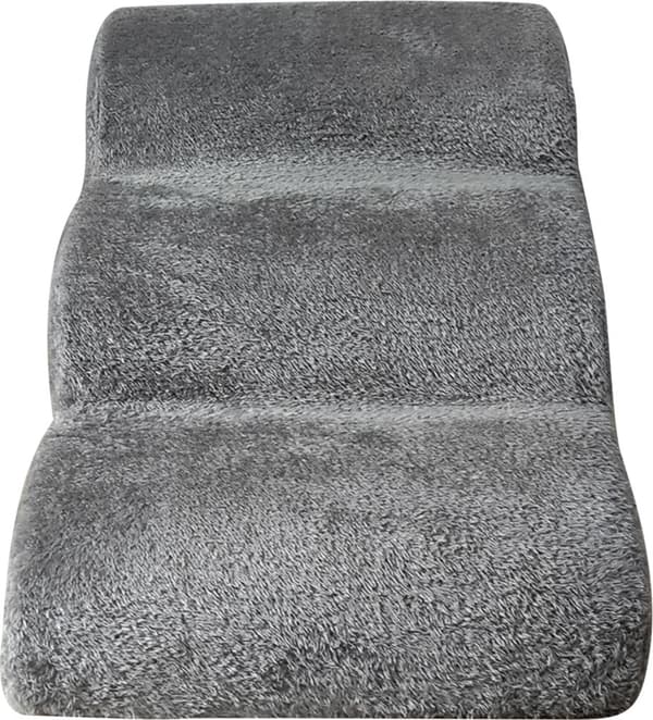 Kæledyrstrappe 3-trins hundetrappe hunde rampe 60 x 42 x 39 cm grå