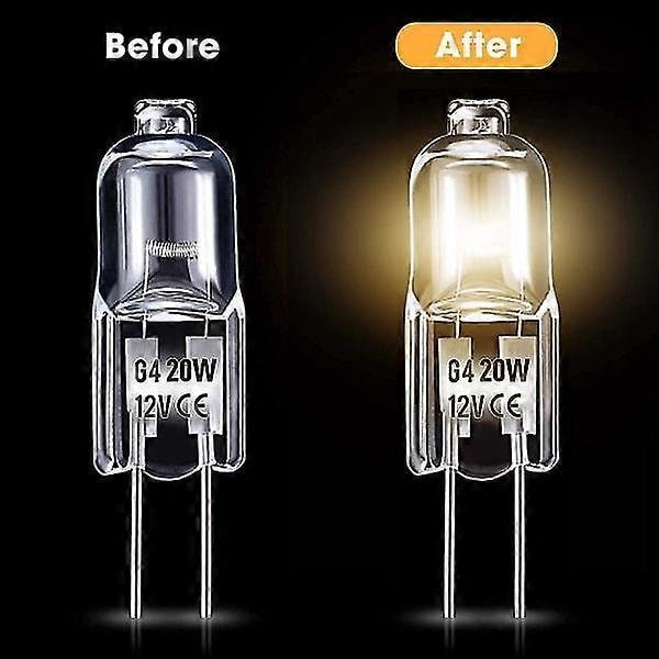 G4 halogenlamper 20W 12V - Varmhvit - 10 pakning 20W 20W 10 stk