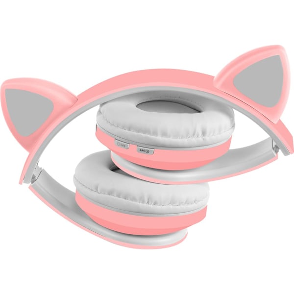 Børnehovedtelefoner Bluetooth LED Trådløse Katteører 16865 (Pink)